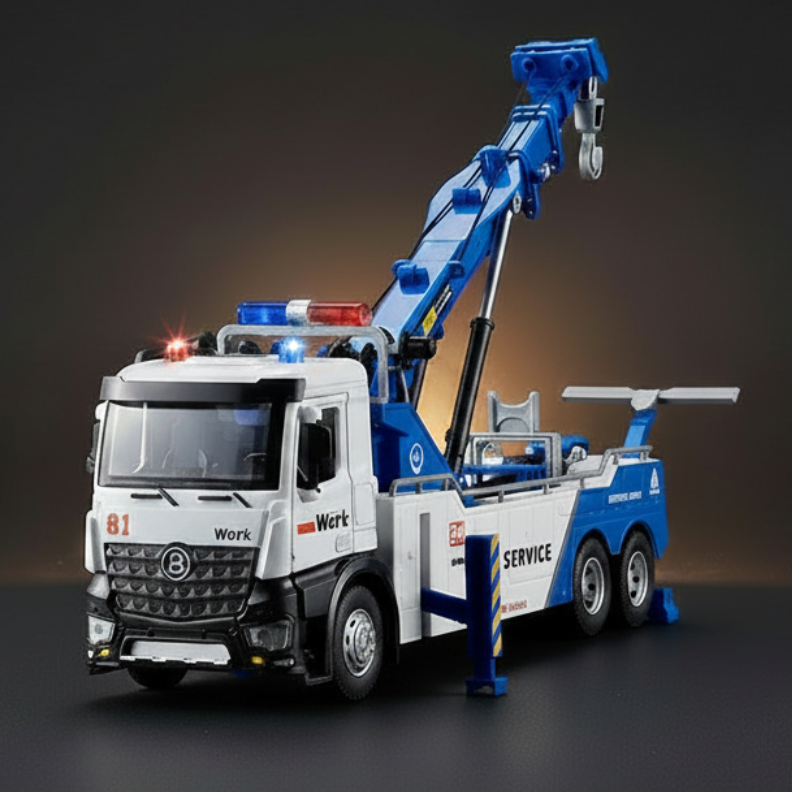 Diecast Police Tow Truck Model