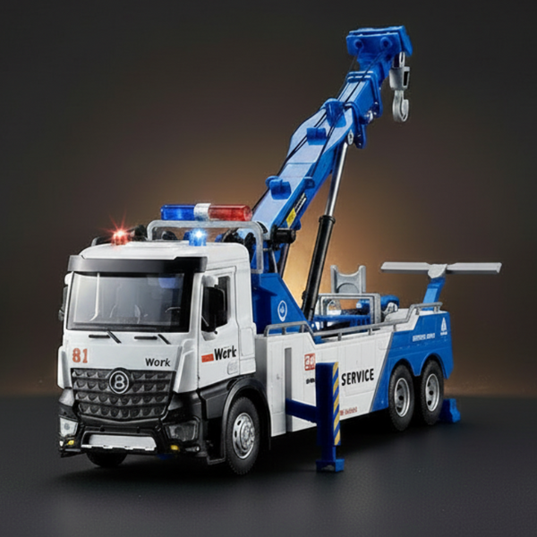 Diecast Police Tow Truck Model
