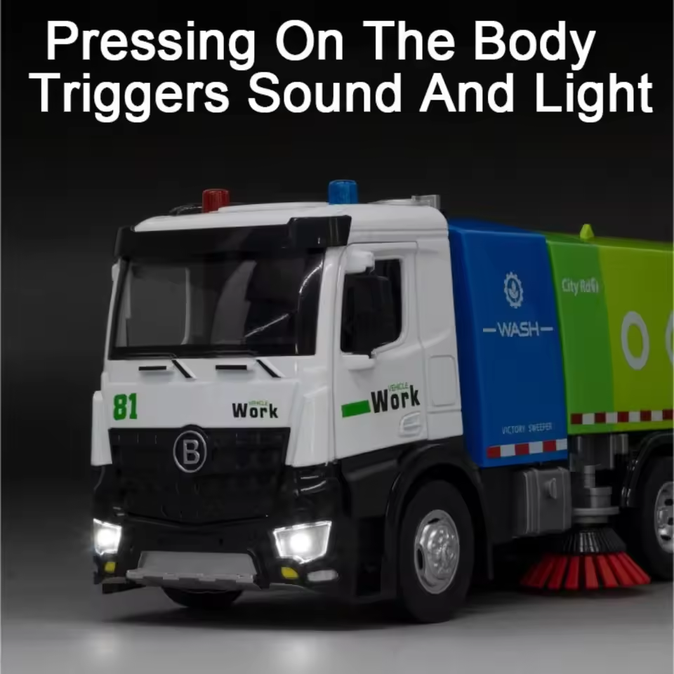 Diecast Sanitation City Wash Truck