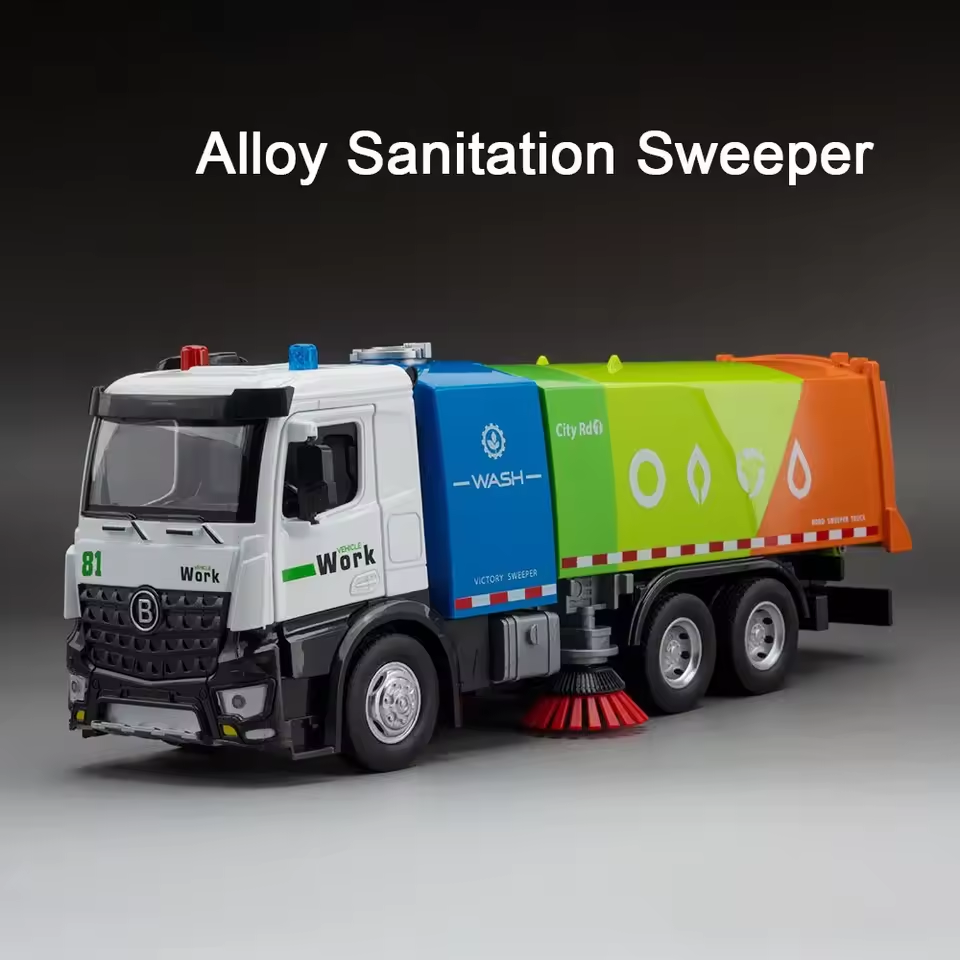 Diecast Sanitation City Wash Truck