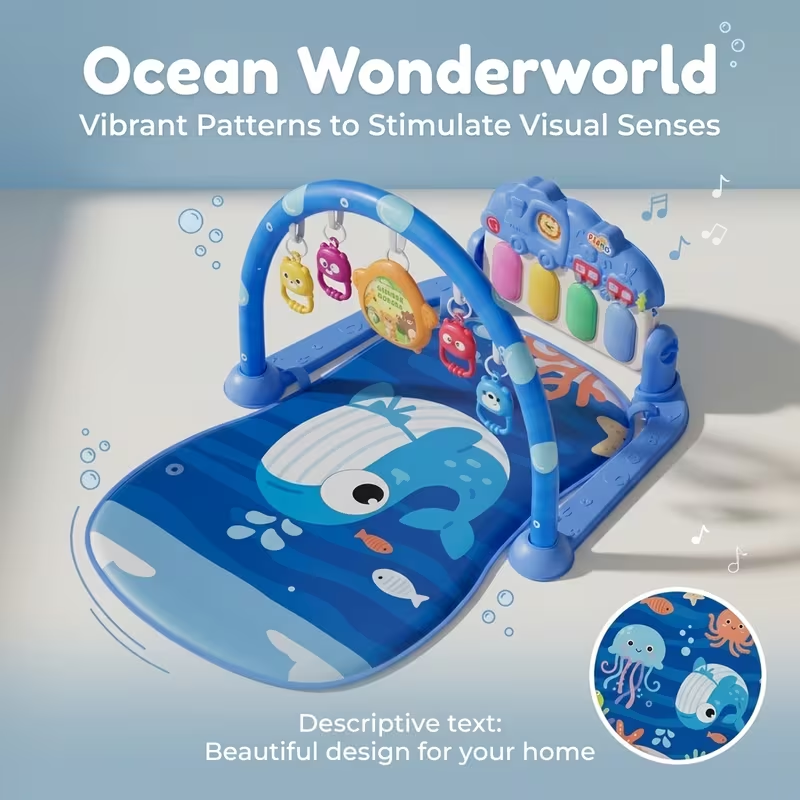 Dolphin Themed Baby Musical Piano Play Gym