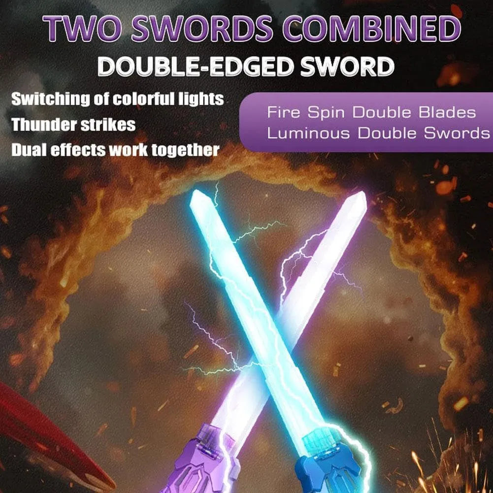 Dual-Head Rotate Sword With Spark & Lights