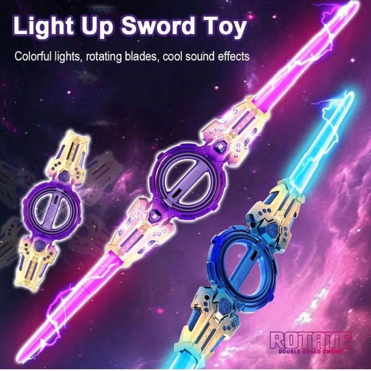 Dual-Head Rotate Sword With Spark & Lights