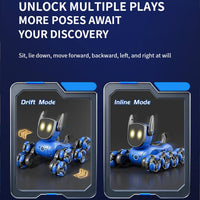 2.4G Mini RC 8 Wheels Stunt Robot Dog