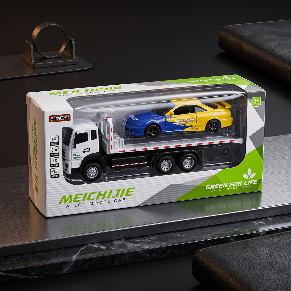 Diecast Tow Truck With Nissan Skyline GTR Model