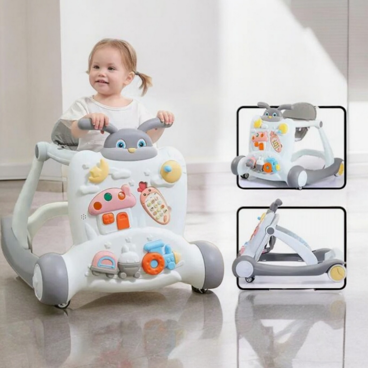 Multi-functional Baby Activity & Musical Walker - Gray