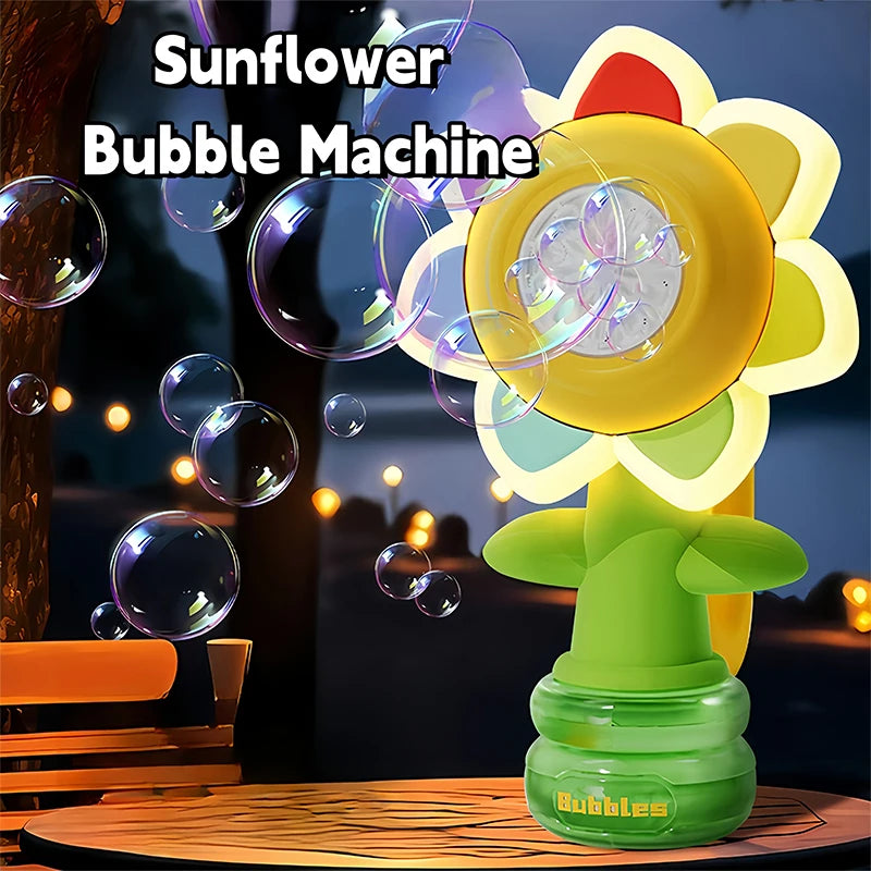 Electric Swing Seven-Color Flower Bubble Machine