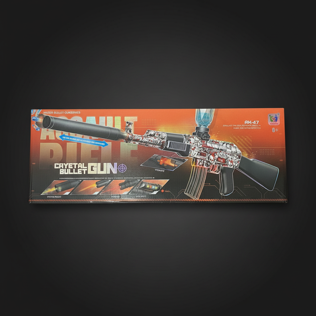 Electric AK-47 Gel Blaster Gun With Smoke Muffler