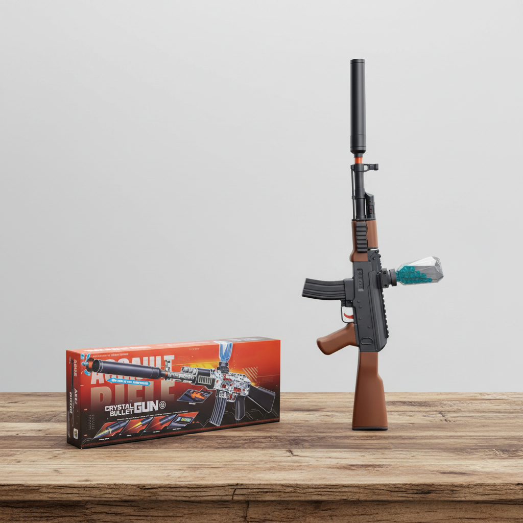 Electric AK-47 Gel Blaster Gun With Smoke Muffler