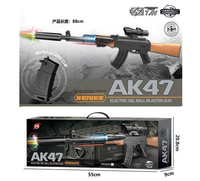 Electric AK47 Gel Blaster Shooting Rifle With Lights Muffler