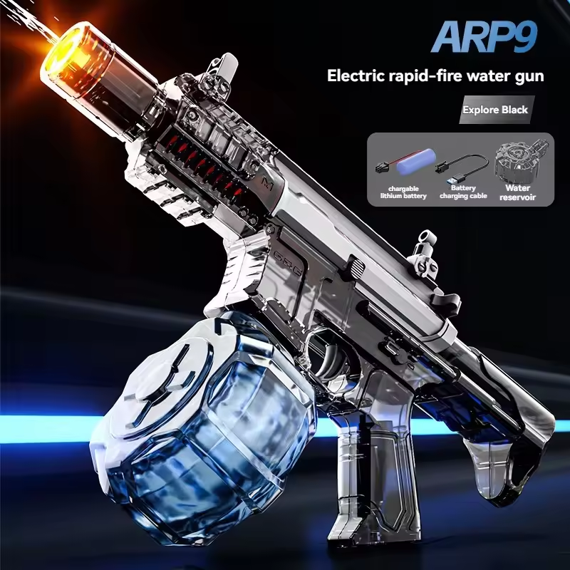 Electric ARP9 Rapid Water Shooting Gun With Light Muzzle