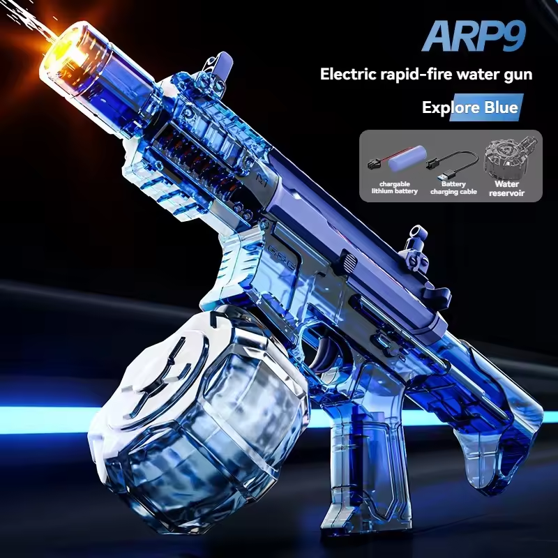 Electric ARP9 Rapid Water Shooting Gun With Light Muzzle