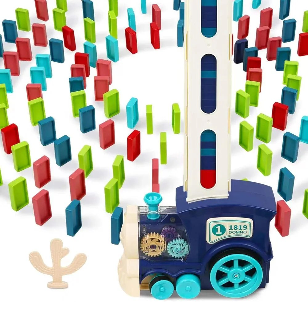 Electric Automatic Gear Domino Train With Light & Sound