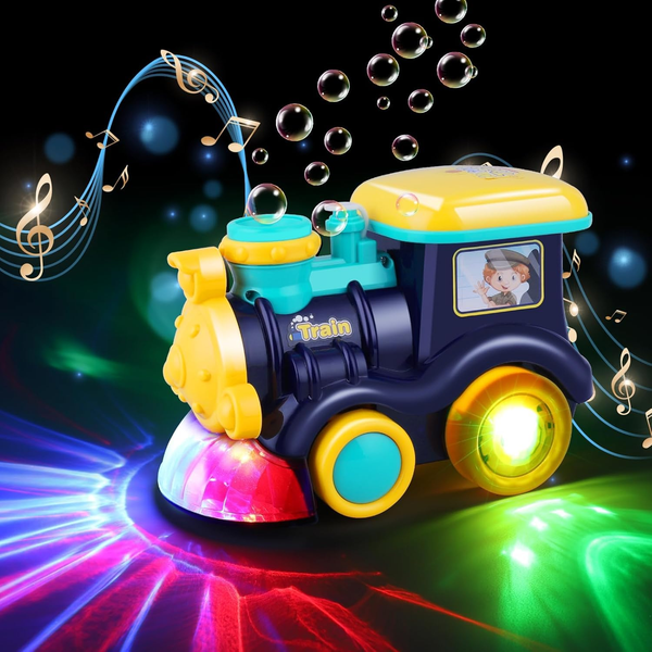 Electric Bubble Blowing Train With Light & Sound