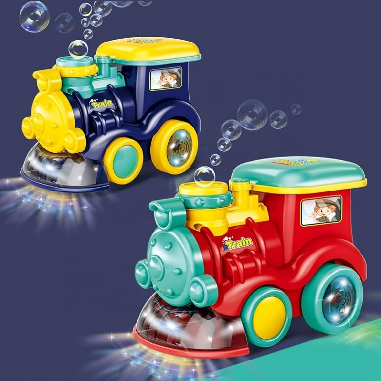 Electric Bubble Blowing Train With Light & Sound