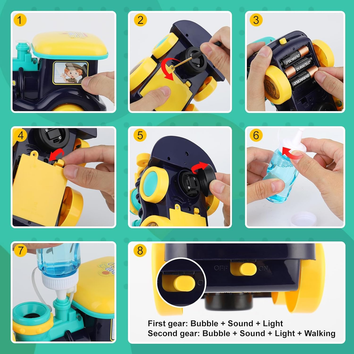Electric Bubble Blowing Train With Light & Sound