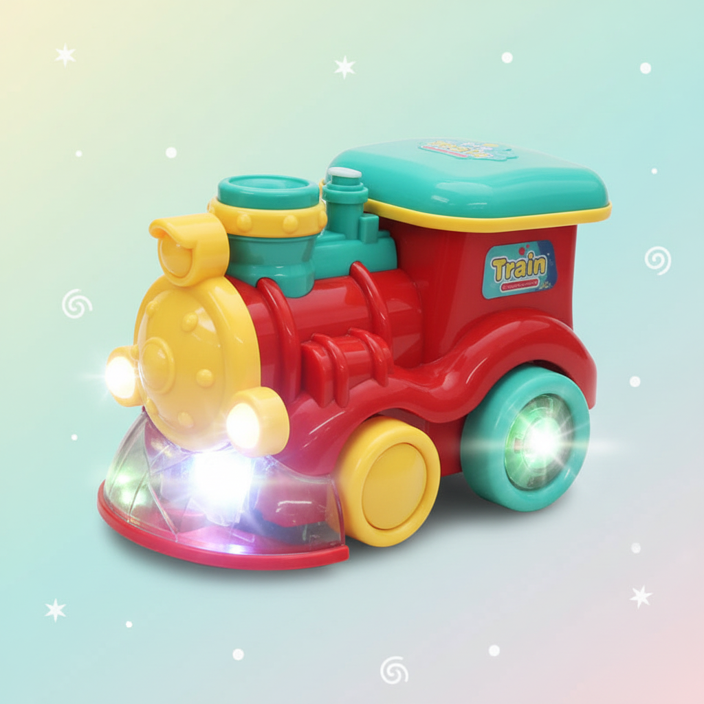 Electric Bubble Blowing Train With Light & Sound