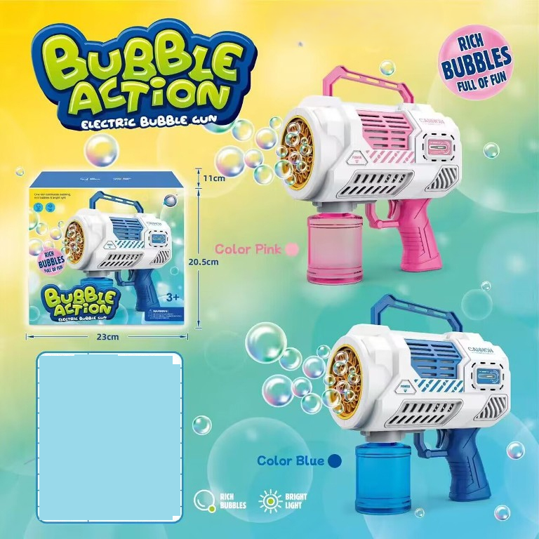 Electric Cannon Colorful Bubble Gun