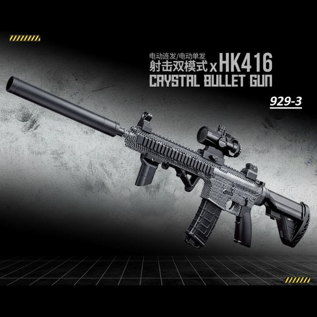 Electric HK416 Gel Blaster Gun With Smoke Muffler
