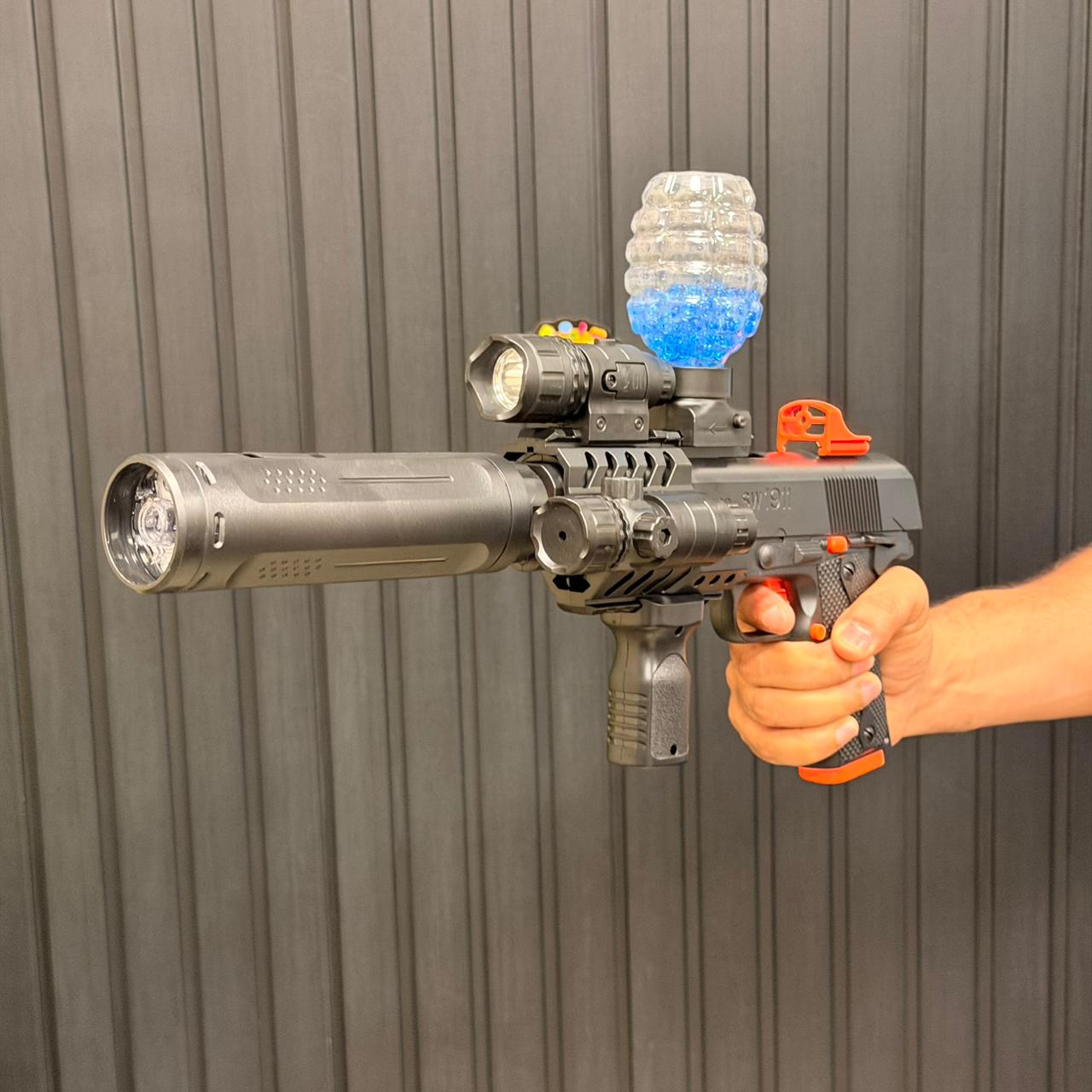 Electric M1911 Gel Blaster Shooting Gun With Smoke Muffler
