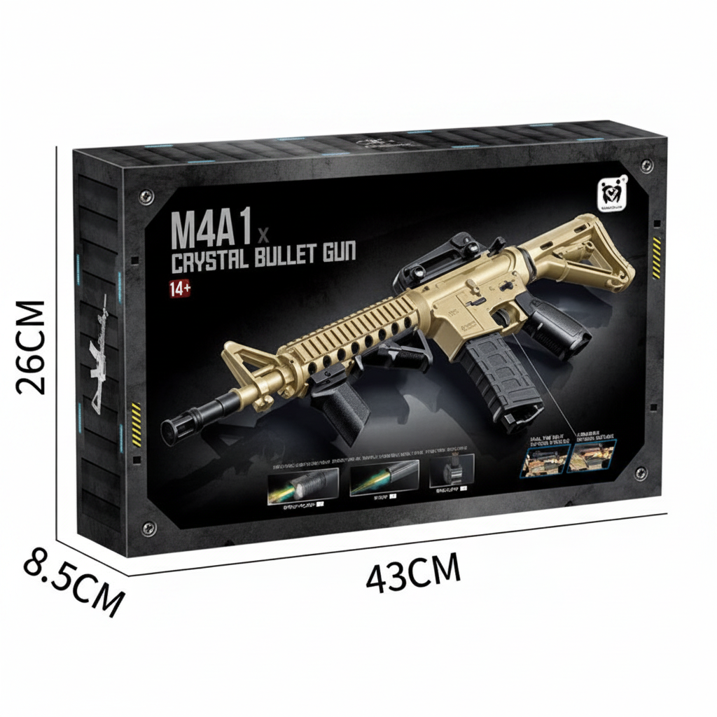 Electric M4A1 Gel Blaster Gun With Smoke Muffler - Desert