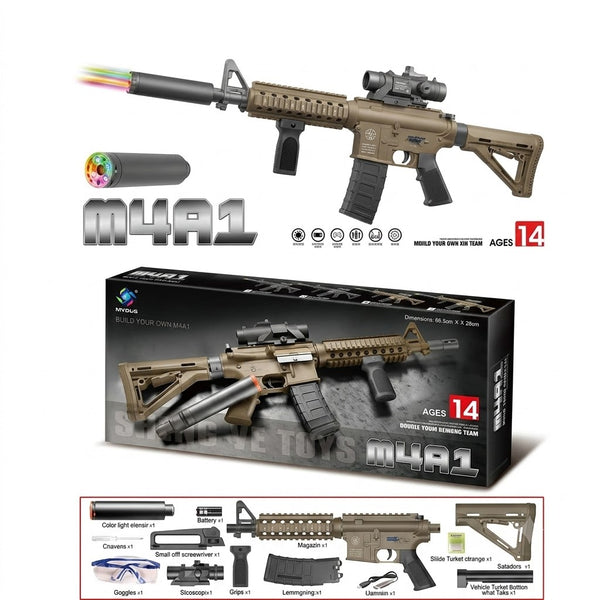 Electric M4A1 Gel Blaster Shooting Rifle With Lights Muffler