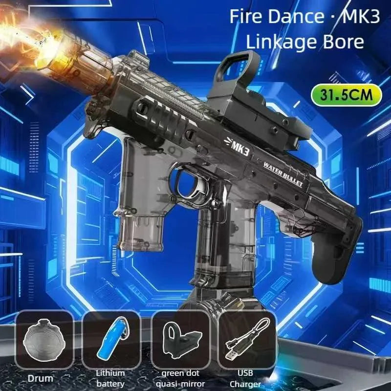 Electric MK3 Water Shooting Gun With Light Silencer