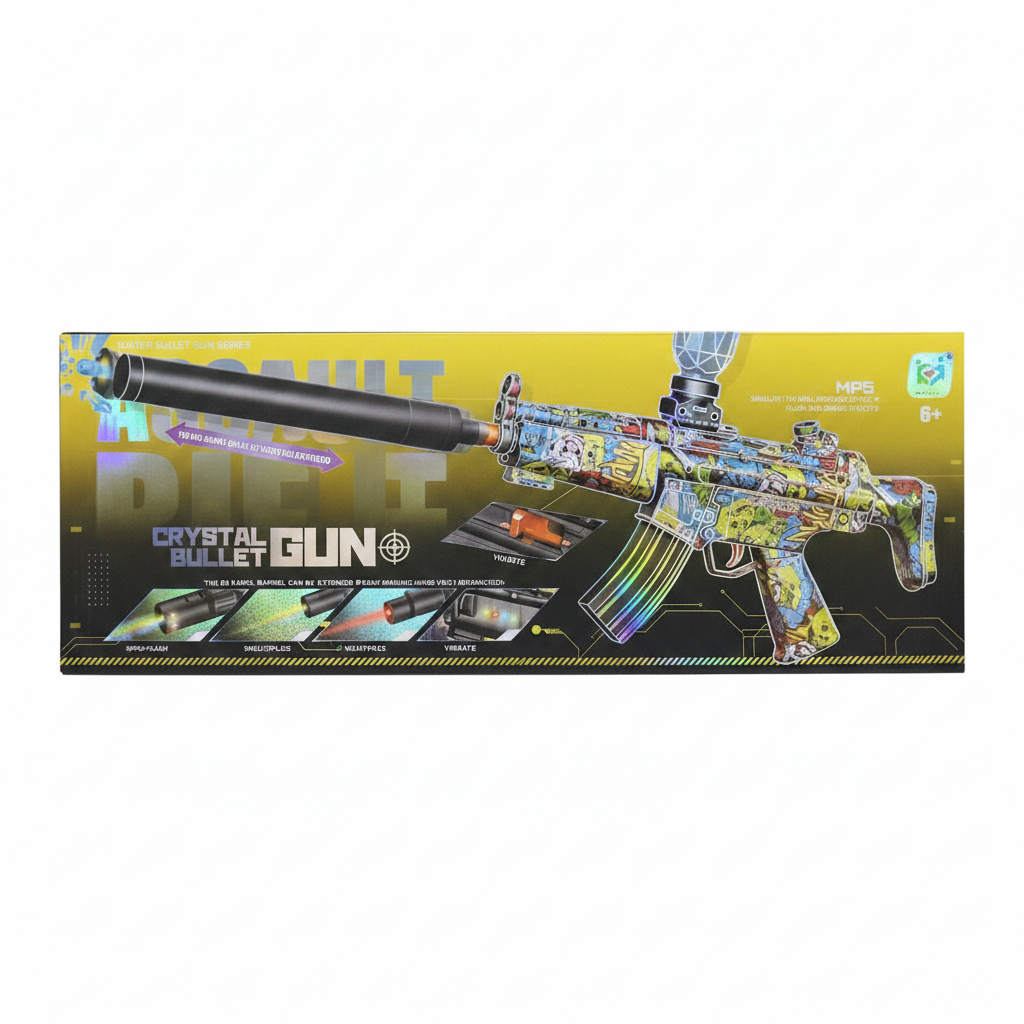 Electric MP5 Gel Blaster Gun With Smoke Muffler