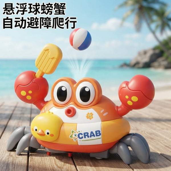 Electric Musical Ball Blowing Crab With Lights