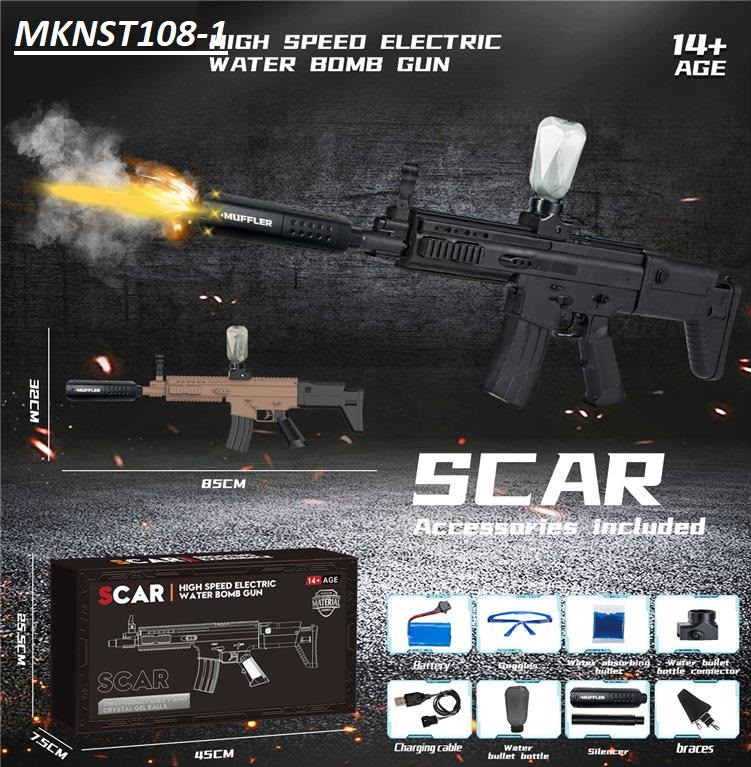Electric Scarl Gel Blaster Gun With Smoke Muffler