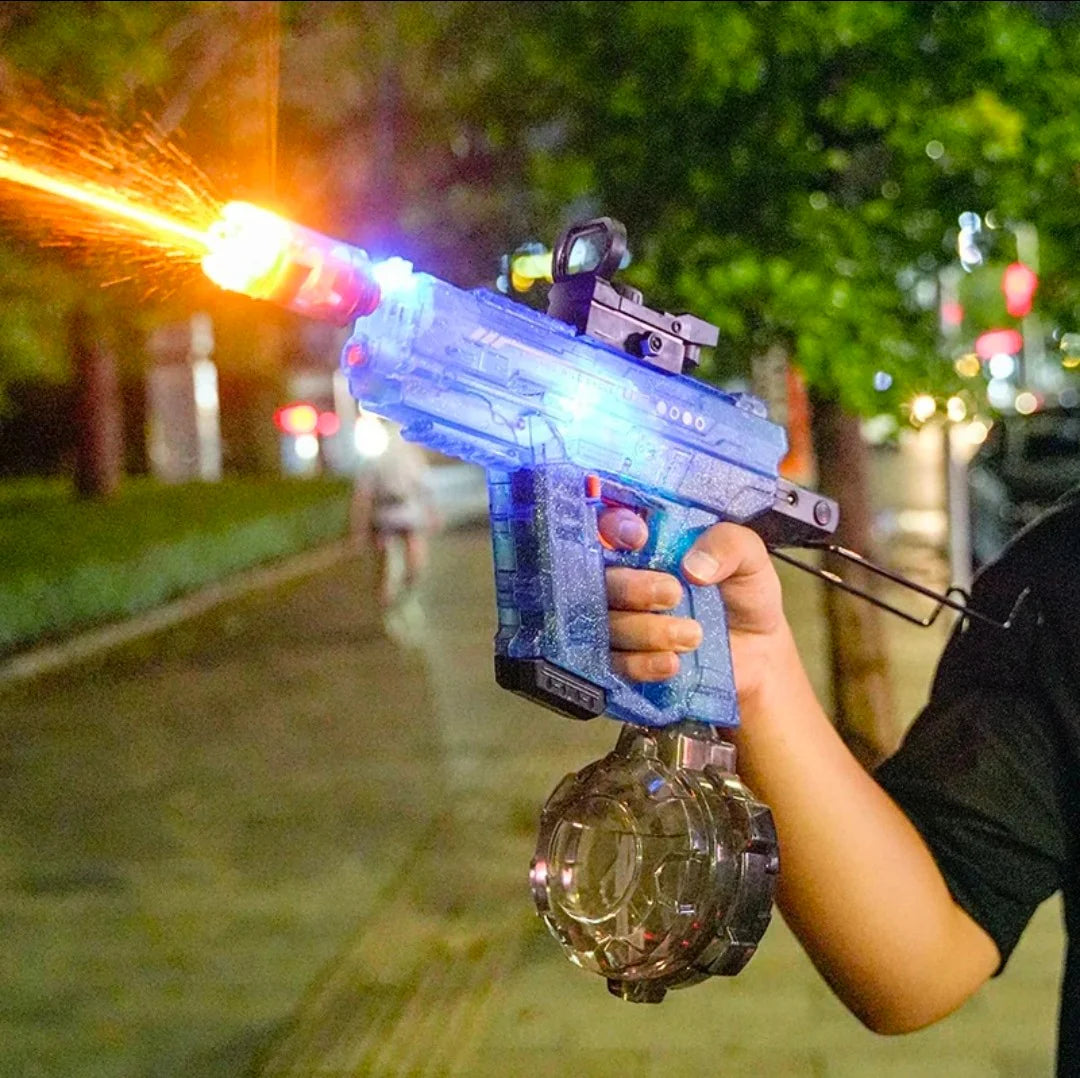 Electric UZI Ice Horn Water Gun With Light Muzzle