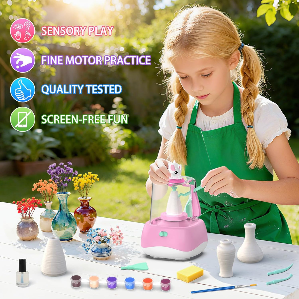 Kids Electric Unicorn Pottery Machine & Painting Kit