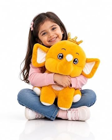 17 Inch Premium Elephant Stuff Toy - Yellow 