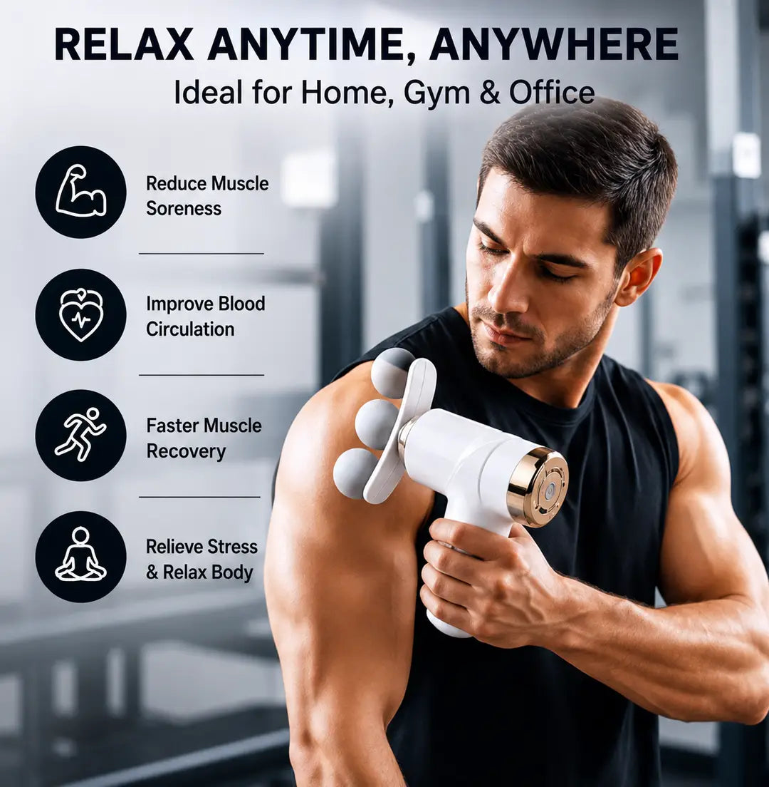 Rechargeable Facial Massage Gun With 5 Heads