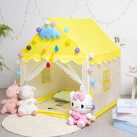 Kids Castle Play Tent House 125x98x130cm - Yellow