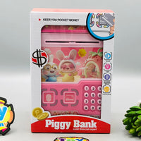 Kids Fingerprint & Swipe Card Unlock Piggy Bank - Pink