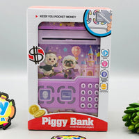 Kids Fingerprint & Swipe Card Unlock Piggy Bank - Purple