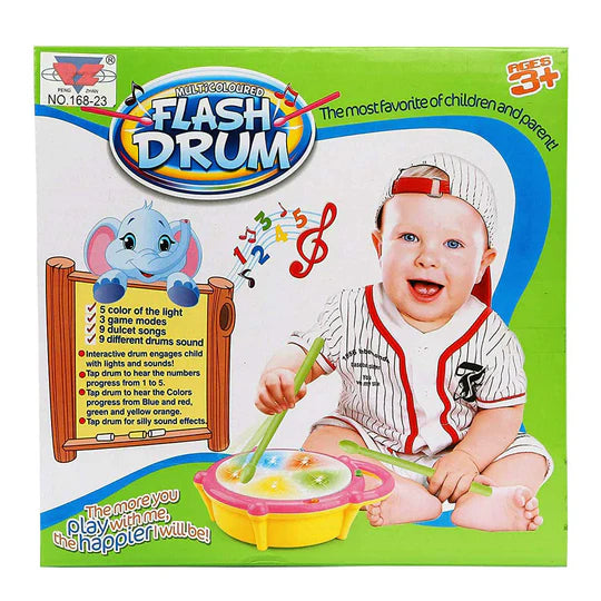 Multi-Coloured Flash Musical Drum Toy