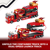 113cm Deformation Catapult Car Launching Truck - 4Pcs Alloy Cars