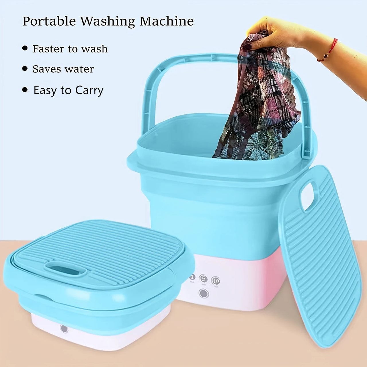 Portable Mini Washing Machine With Dryer Bucket