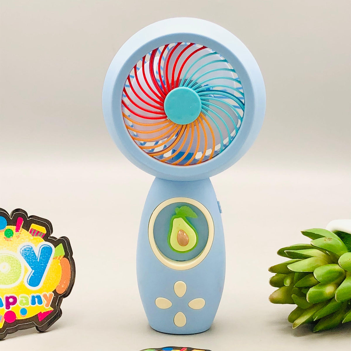 6" Rechargeable Fruit Colorful Design Mini Fan