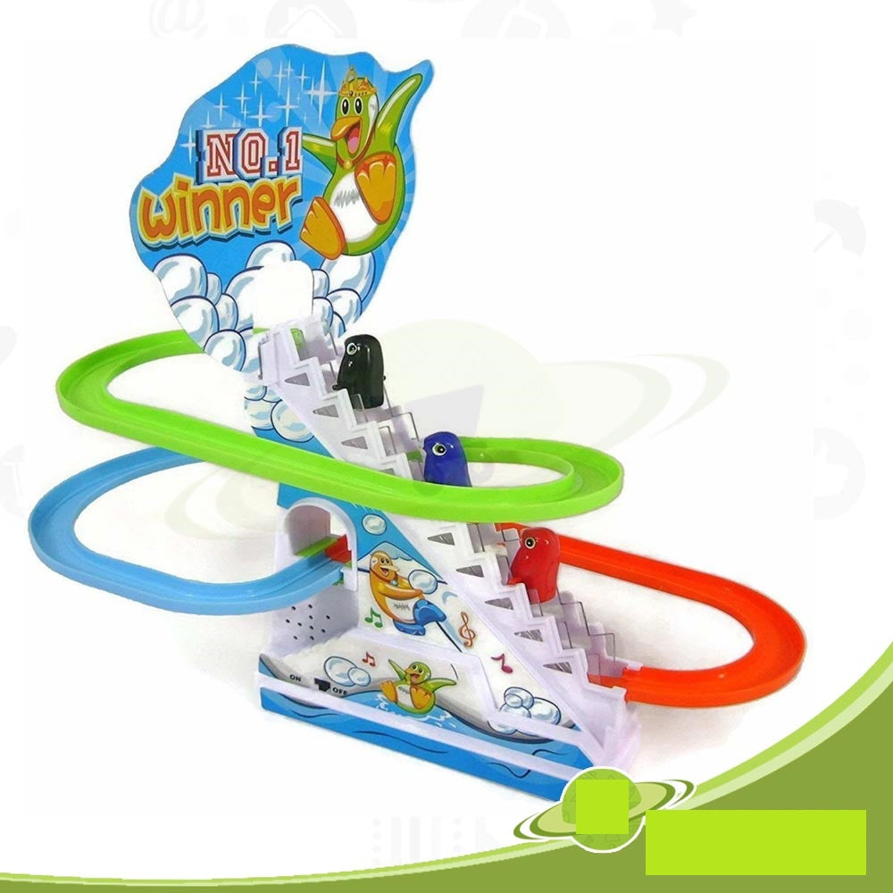 Electric Funny Penguin Track Set With Light & Music