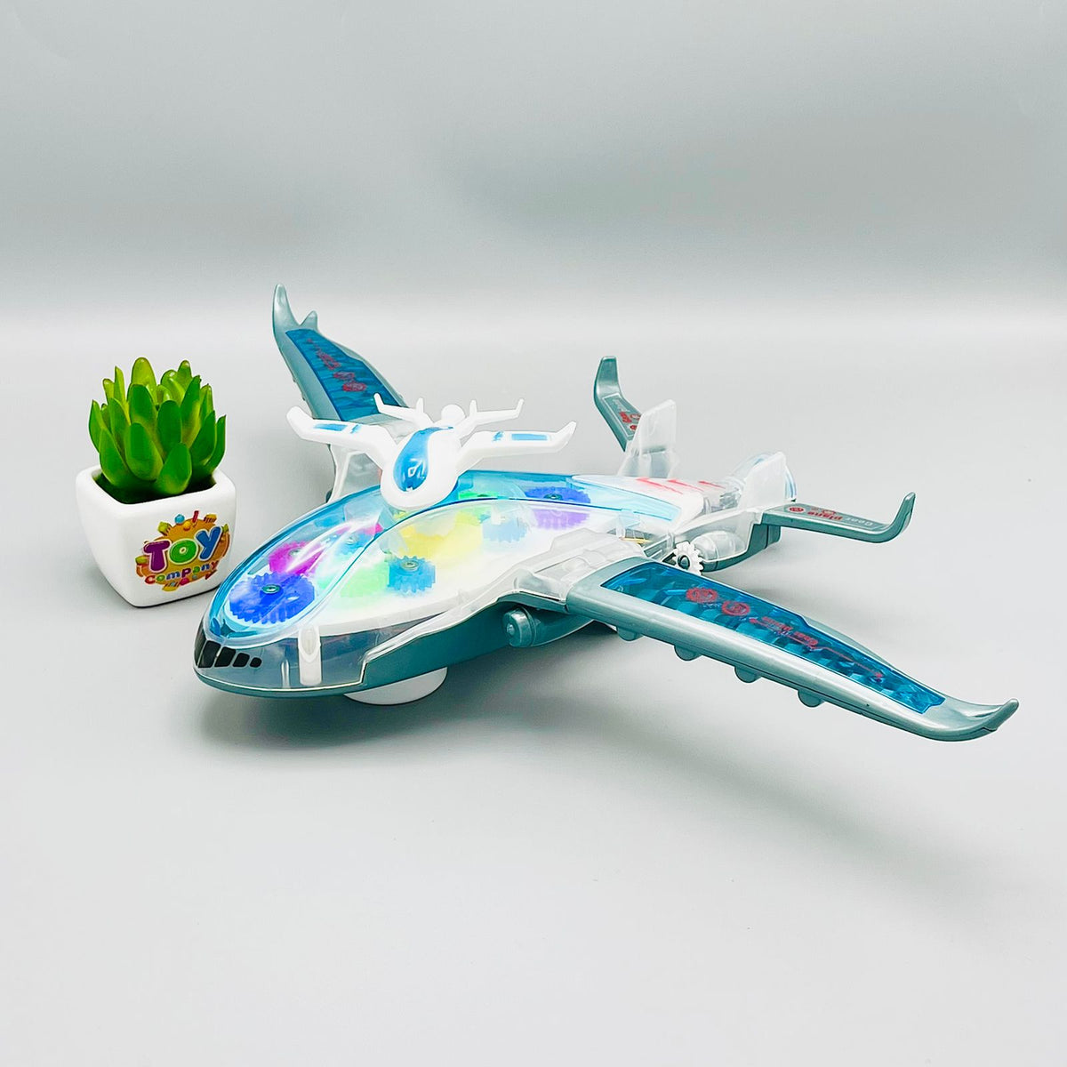 Battery-Operated Gear Plane with Lights and Sound