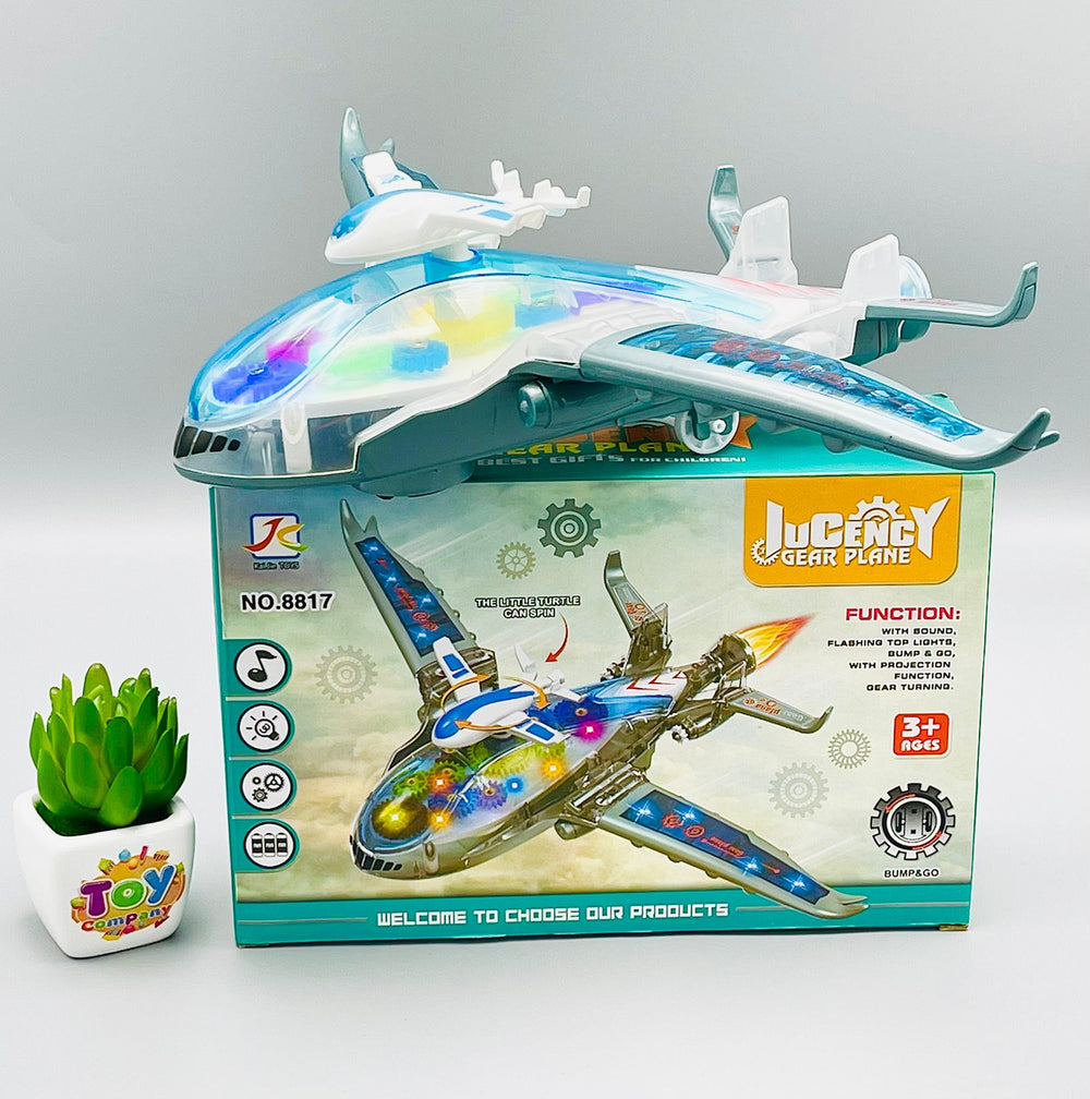 Battery-Operated Gear Plane with Lights and Sound