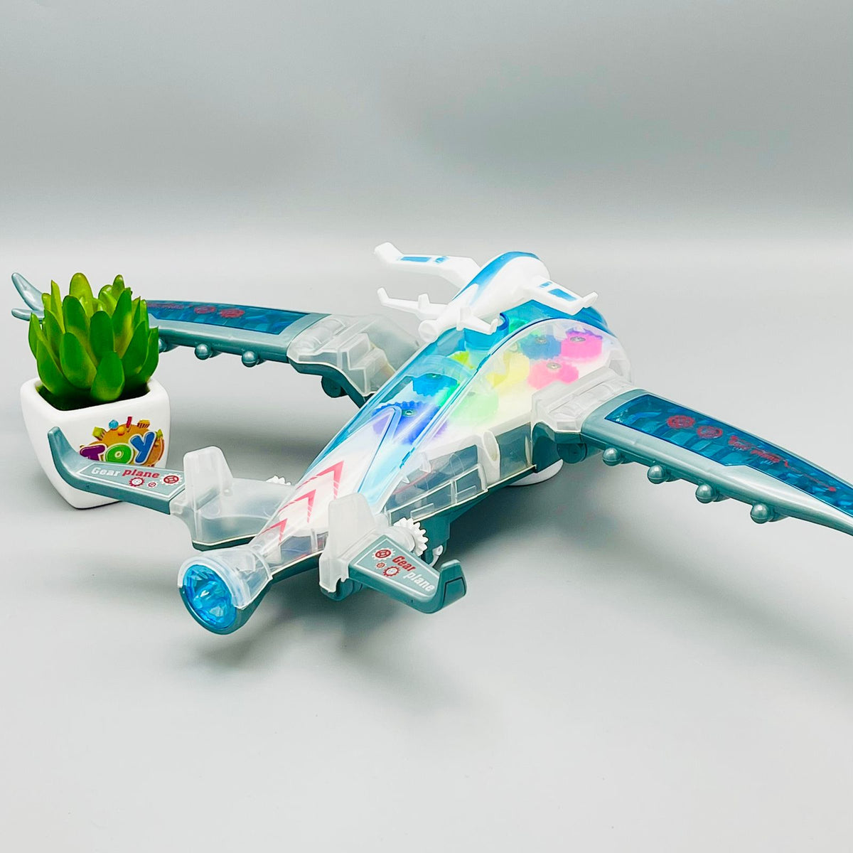 Battery-Operated Gear Plane with Lights and Sound