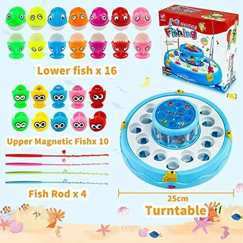 Electric Musical Two Pond Rotation Fishing Game