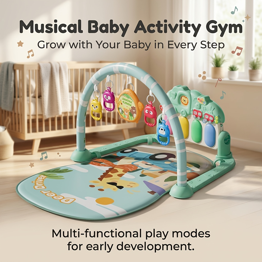 Giraffe Themed Baby Musical Piano Play Gym
