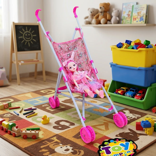 Girls Melody Musical Doll With Stroller