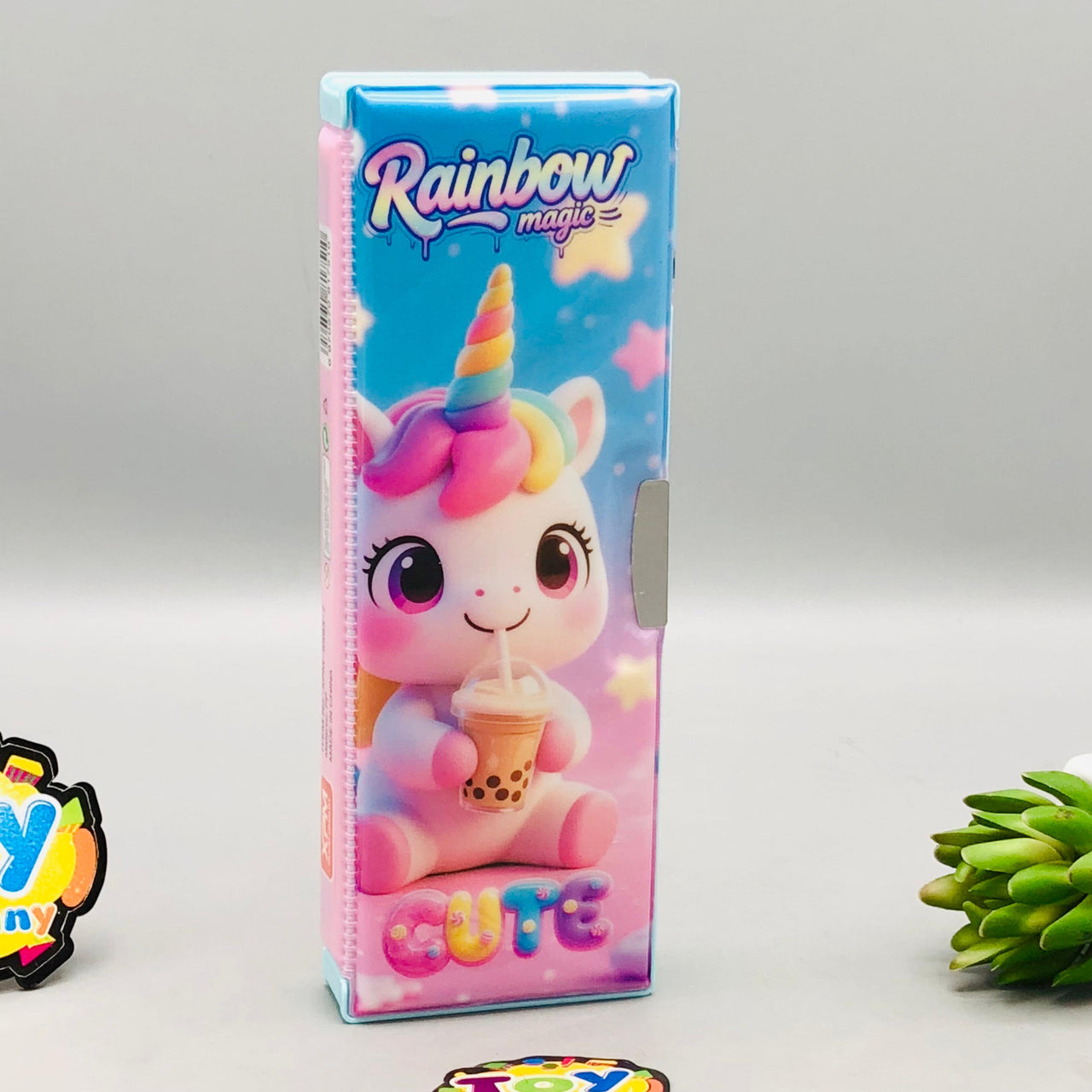 Rainbow Unicorn Double-Sided Geometry Box With Dual Sharpener