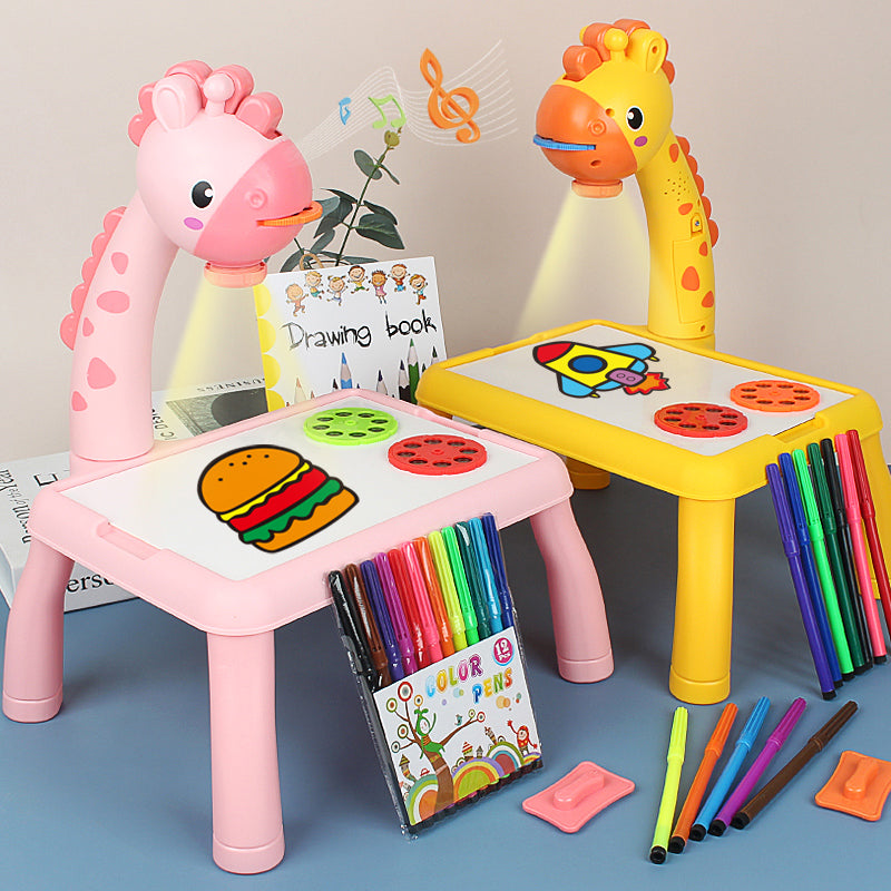 Giraffe Projection Painting Table with Music